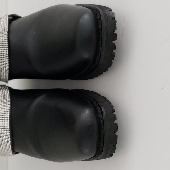 Milwaukee tall leather lace-up harness boots with bling - Picture 9 of 16